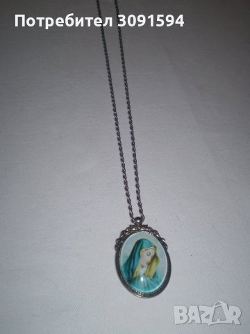 Медальон с висулка  икона под стъкло ДЕВА МАРИЯ Мадона, снимка 2 - Антикварни и старинни предмети - 37850032