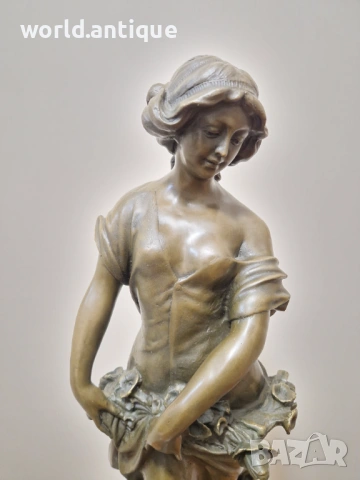 Превъзходна антикварна френска бронзова фигура статуетка скулптура , снимка 7 - Статуетки - 53161005