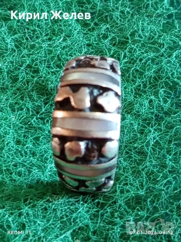 Винтидж сребърен пръстен красива орнаментика ювелирна изработка 41761