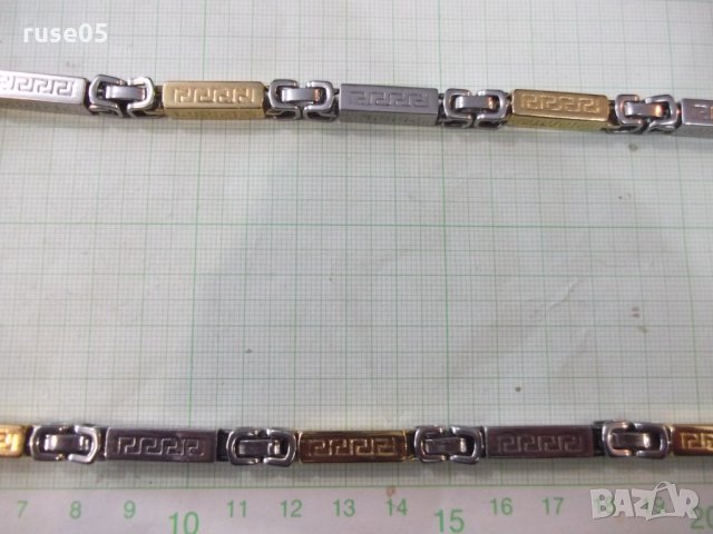 Синджир метален двуцветен имитационна бижутерия, снимка 3 - Колиета, медальони, синджири - 35573183