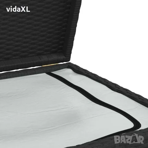 vidaXL Градински сандък за съхранение, черен, 120x50x60 см, полиратан, снимка 9 - Ракли - 56147518