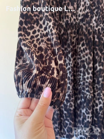 Тигрова рокля 38 размер с ластик в талията 🐅 , снимка 2 - Рокли - 51171073