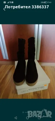 Ботуши от естествен черен набук , снимка 3 - Дамски ботуши - 48938819