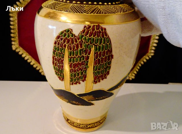 Satsuma Kinkozan Tsukuru,ваза японски порцелан. , снимка 9 - Вази - 33984435