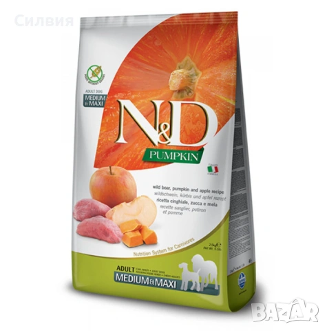 Кучешка храна N&D Medium/Maxi Adult глиган+ябълка 9.5kг