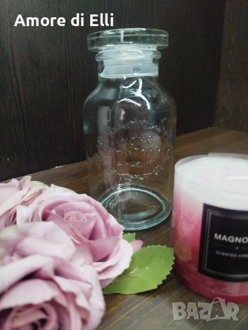 Ретро стъклен буркан "Home Fantasy" – Аптекарски стил за подправки, снимка 2 - Декорация за дома - 53918581