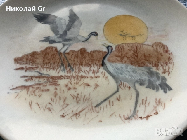 Порцеланова чиния произведено в Германия ръчно рисувани оригинална творба с подпис, снимка 2 - Декорация за дома - 54134485
