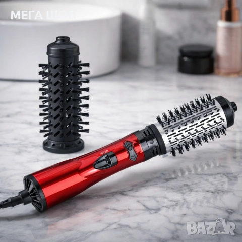 Професионална електрическа четка 3-в-1 за изправяне, къдрене и сушене, 1200W, автоматично въртене, снимка 3 - Други - 53879443