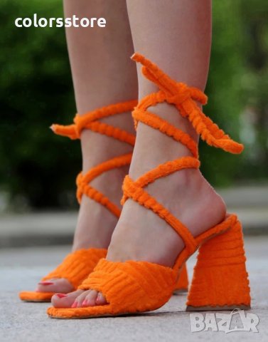 Сандали на ток - оранжеви - HL100