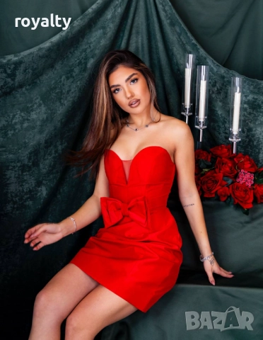 Къса Червена Дамска Рокля 
