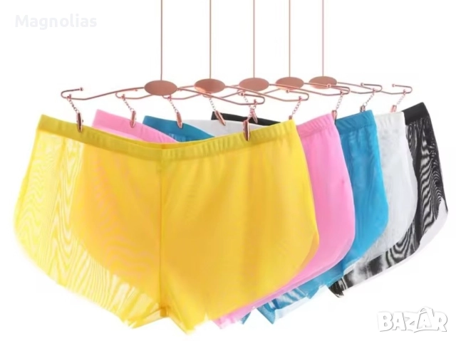 Мъжки боксерки, прозрачни секси боксерки, прозрачно бельо Ice Silk Ultra-thin