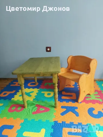 Етажерка от дърво,масичка,детско столче, снимка 5 - Мебели за детската стая - 47051639