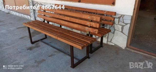 Дървена пейка с метални крака., снимка 5 - Градински мебели, декорация  - 52643146