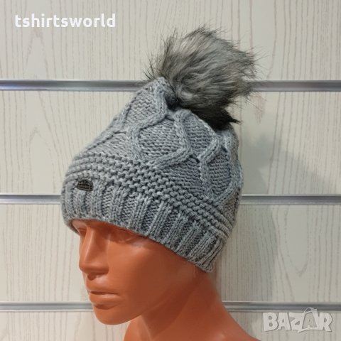 Нова зимна светлосива дамска шапка СилвърСтар с подплата плюш