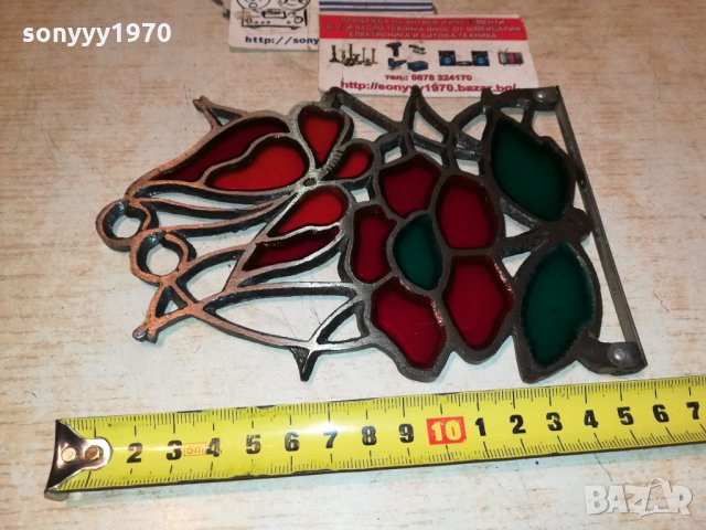 ВИТРАЖ ОТ ФРАНЦИЯ 16Х11СМ 1112211801, снимка 4 - Антикварни и старинни предмети - 35106850