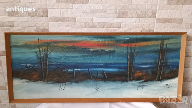 Картини "Пейзажи" два броя (92/33см и 82/33см) - комплект, снимка 8 - Антикварни и старинни предмети - 47504336