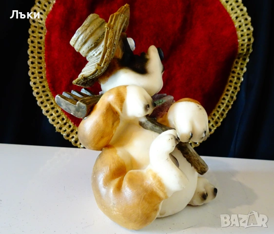 Порцеланова фигура Куче земеделец,касичка. , снимка 2 - Статуетки - 53929135