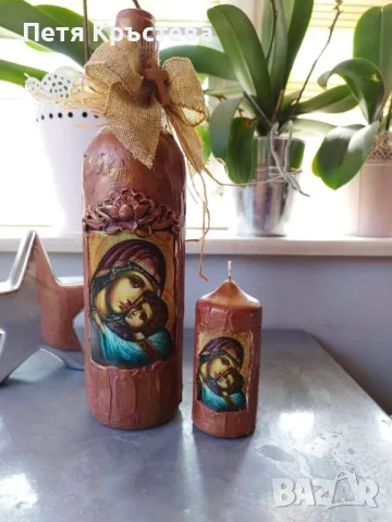 Ръчно Украсени Бутилки и чаши, снимка 14 - Други - 16565823
