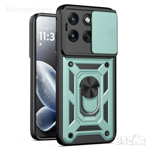 Калъф за Motorola Edge 70 Fusion+ 5G / Fusion 5G с Капаче за Камера и Стойка - PC+TPU, Военна защита, снимка 5 - Калъфи, кейсове - 54120294