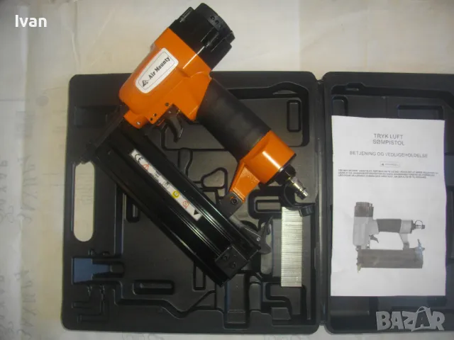 НОВ Голям Немски ПНЕВМАТИЧЕН ТАКЕР  дърводелски тапицерски за пирони с дължина до 50 мм Air MOUNTY 