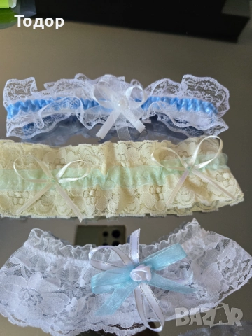 Сватбени жартиери, снимка 3 - Сватбени аксесоари - 50317267