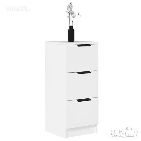 vidaXL Сайдборди, 2 бр, бели, 30x30x70 см, инженерно дърво, снимка 7 - Бюфети - 56148034