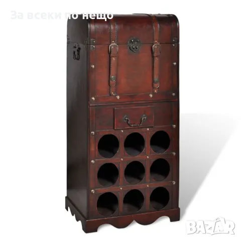 Дървен шкаф за вино със стойка за 9 бутилки Код P354