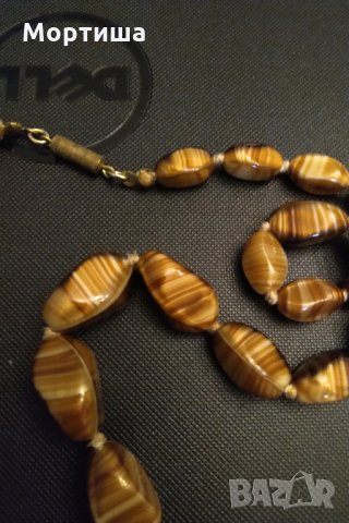 Руска стара огърлица естествен камък , снимка 3 - Колиета, медальони, синджири - 29336455