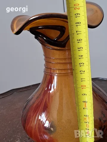 стъклена ваза ръчна изработка уникат   19/1, снимка 5 - Декорация за дома - 49037080