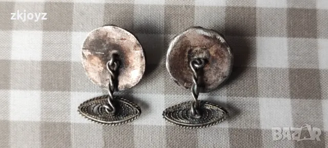 19 ВЕК СТАРИННИ ВЪЗРОЖДЕНСКИ СРЕБЪРНИ РЪКАВЕЛИ ФИЛИГРАН 7.12 гр., снимка 2 - Антикварни и старинни предмети - 49103893