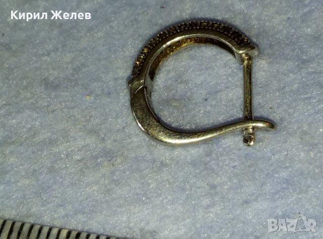 СКЪПОЦЕННА СРЕБЪРНА АНГЛИЙСКА ОБЕЦА СРЕБРО 925 с ФАСЕТИРАНИ ИСКРЯЩИ ЦИРКОНЧЕТА 40150, снимка 10 - Обеци - 42485324