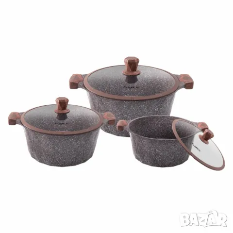 Lexical – PEARL SERIES Гранитен комплект касероли за професионално и домашно готвене, снимка 3 - Съдове за готвене - 49942041