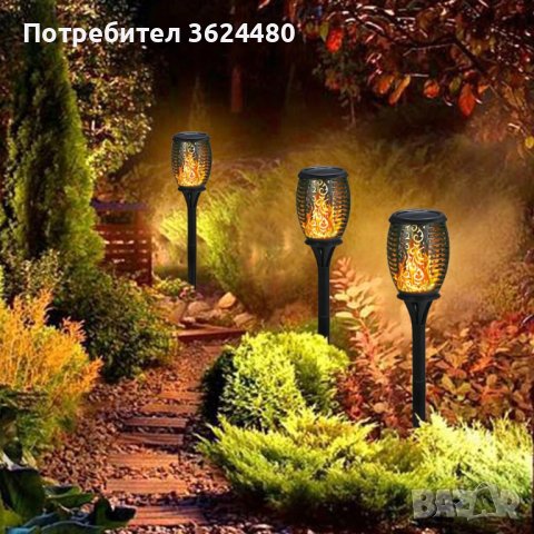 Соларна градинска лампа с пламък, снимка 7 - Други стоки за дома - 40795719
