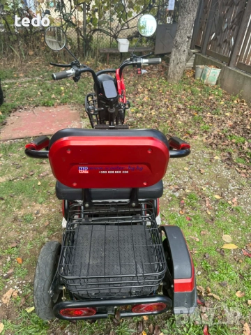 Електрическа триколка с три седалки EcoWay модел М19X бордо, снимка 3 - Мотоциклети и мототехника - 52968542