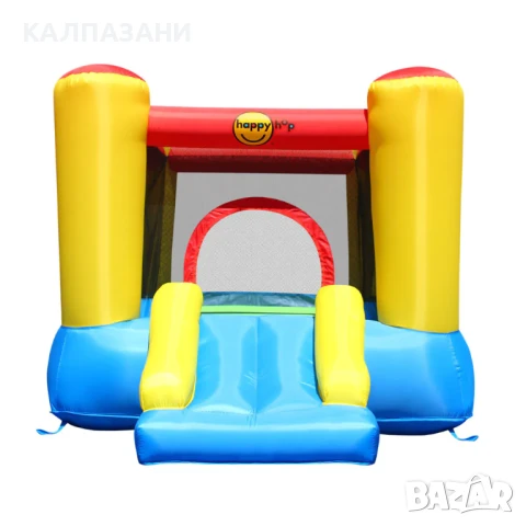 HAPPY HOP Батут замък с пързалка и помпа 253x200x160 9520 , снимка 2 - Надуваеми играчки - 50446733