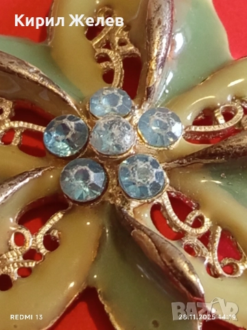 Висулка с флорален мотив лакирана зелен АКВАМАРИН 52198, снимка 3 - Колиета, медальони, синджири - 52573722