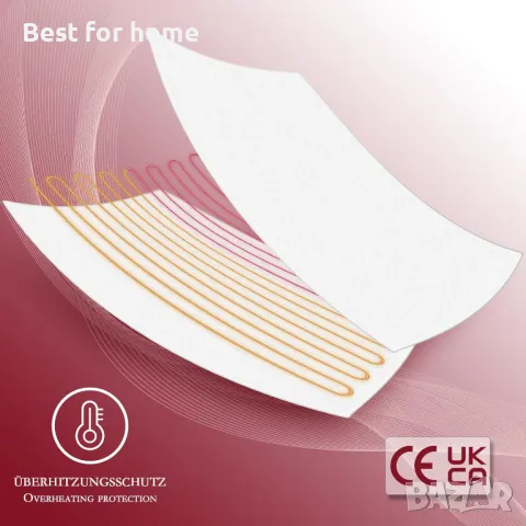 Голяма ел. одеяло с две зони 170 x 150 см от REDKEY, снимка 3 - Отоплителни печки - 48926939