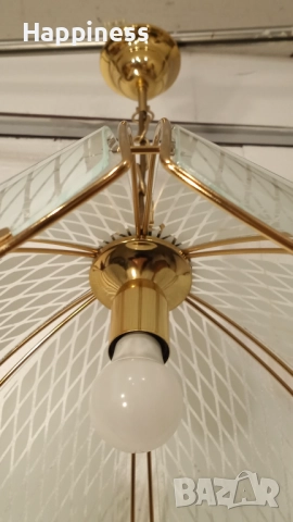 Абажур (Полилей) метален с 6 стъкла и Нова LED крушка Е27 9W 4000K