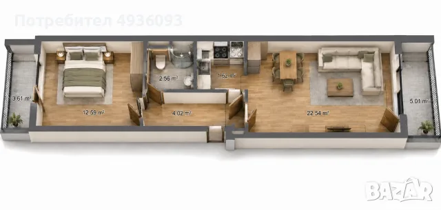 Двустаен апартамент 70,90 м² на бул. „Победа“ - директно от инвеститор, снимка 3 - Апартаменти - 55896516