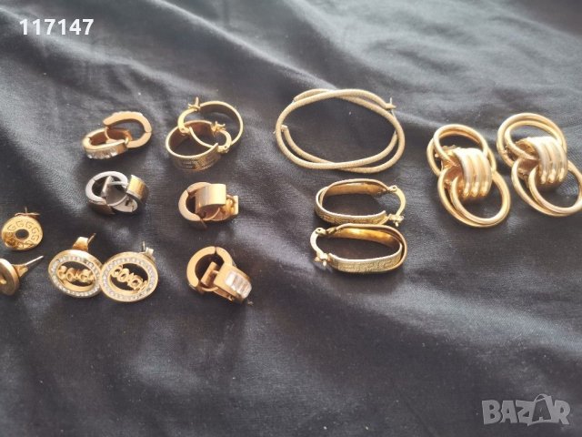 Златисти обеци от стомана, снимка 2 - Обеци - 31935652