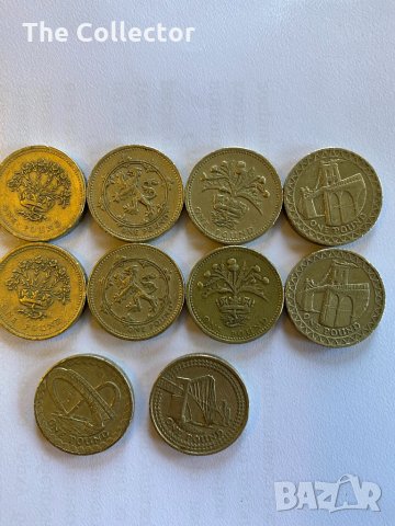 Стари редки монети 1 паунд, снимка 3 - Нумизматика и бонистика - 31190511
