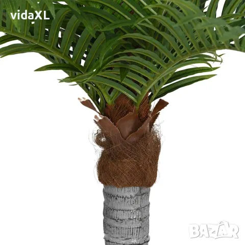 vidaXL Изкуствено палмово дърво с 15 листа 200 см зелено, снимка 3 - Изкуствени цветя - 56147529