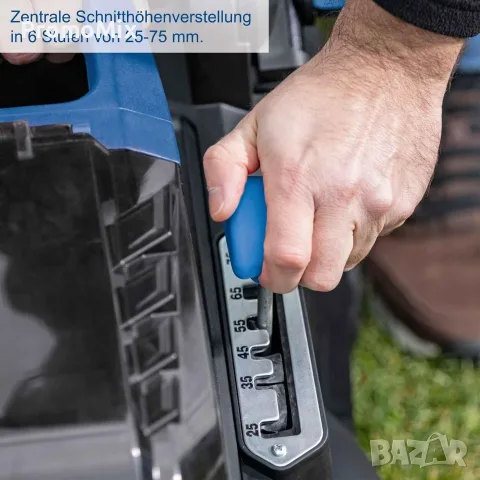 Акумулаторна косачка Scheppach BC-MP380-X 20V 38см Косене Събиране на трева Мулчиране, снимка 3 - Градинска техника - 55722483