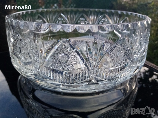 Българска кристална фруктиера, снимка 6 - Антикварни и старинни предмети - 54134042