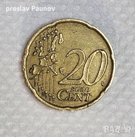 20 евро-цента 2002 Italy / 20 Euro-cent 2002 Italy, снимка 2 - Други ценни предмети - 53216859