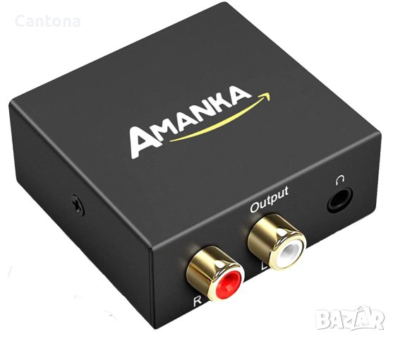 AMANKA 192Khz DAC цифров към аналогов аудио конвертор, алуминиев, оптичен към RCA конвертор, Spdif/