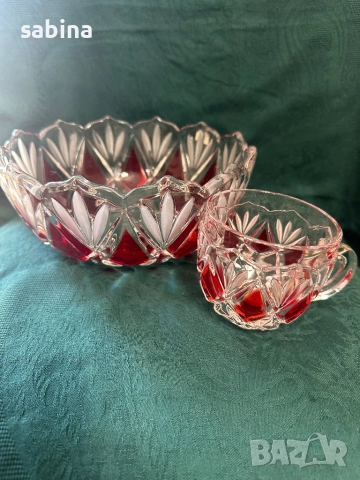 Нов сервиз Рубин на Walther glas, снимка 4 - Чаши - 52873057