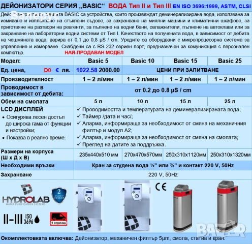 Дейонизатори за промишлени и лабораторни цели, снимка 8 - Медицинска апаратура - 30827125