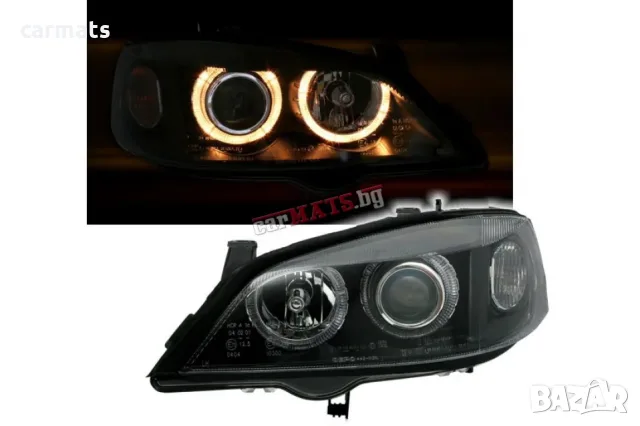 Кристални фарове ANGEL EYES за Opel Astra G (1998-2004) - черни