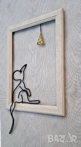 Арт декорация "Мишка и сиренце" – Авторска Изработка, снимка 2 - Декорация за дома - 51133054